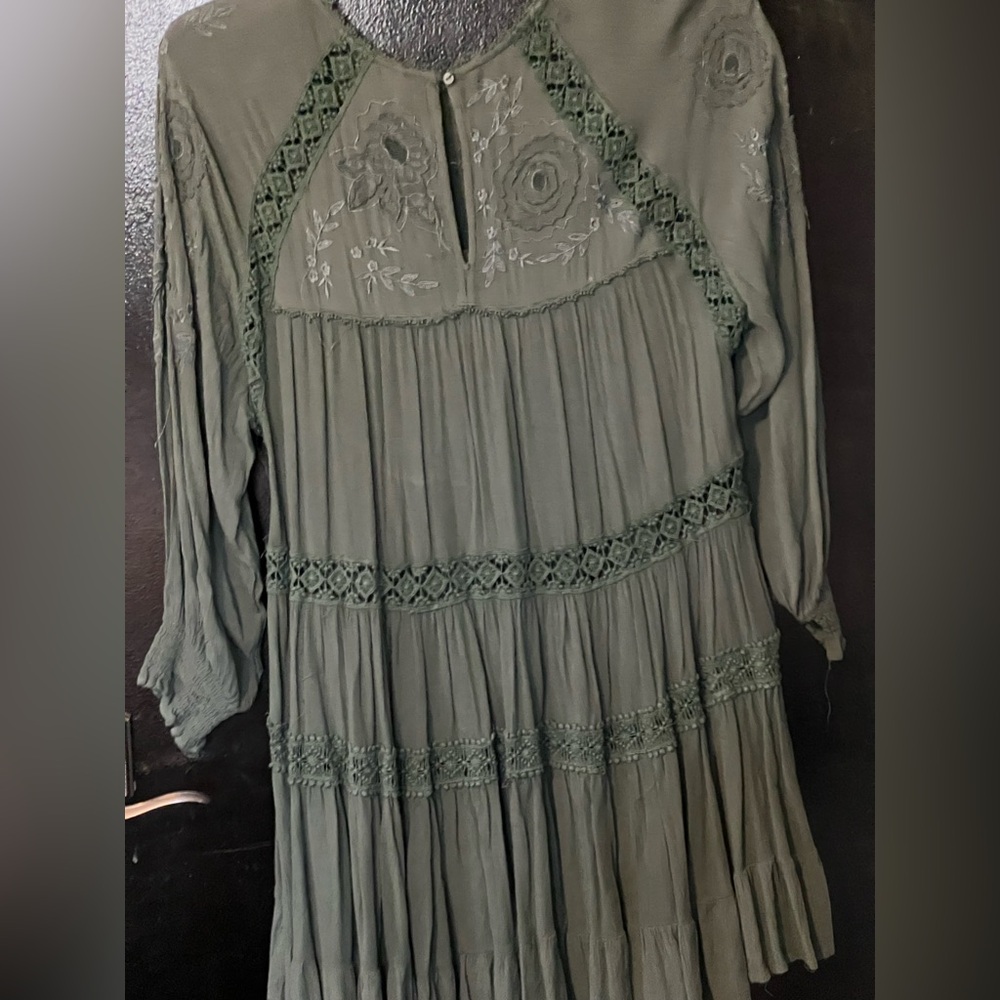 Elegant Green Embroidered Dress